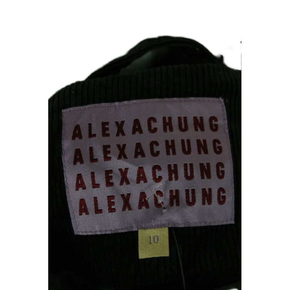 Alexa Chung Unisex Green Cotton Button Front Solid Fall Jacket Size 10 - Picture 7 of 7